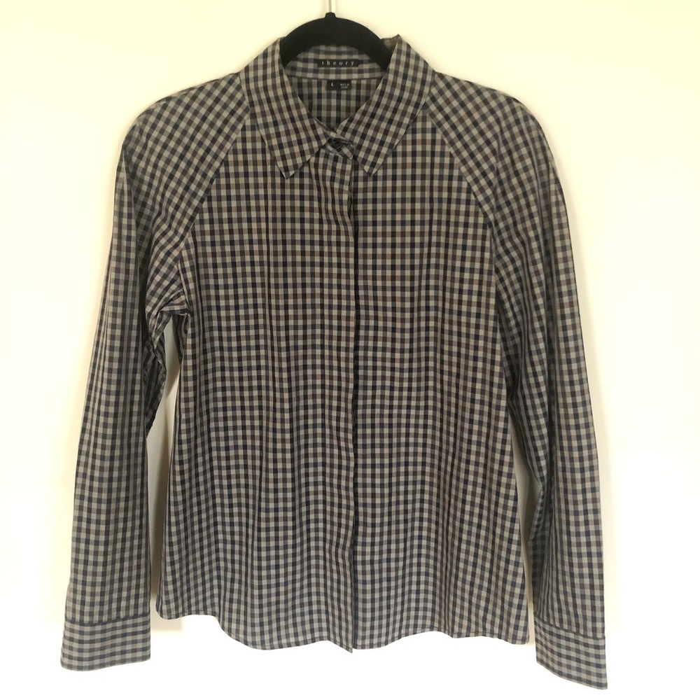 Theory Plaid Button-down shirt